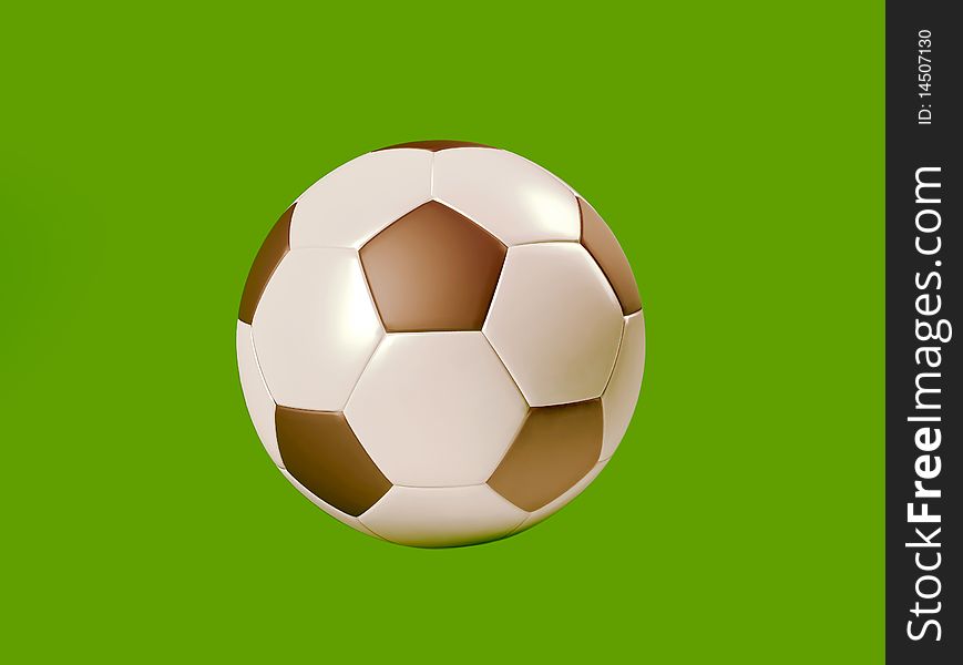 Render of soccer ball on green background. Render of soccer ball on green background