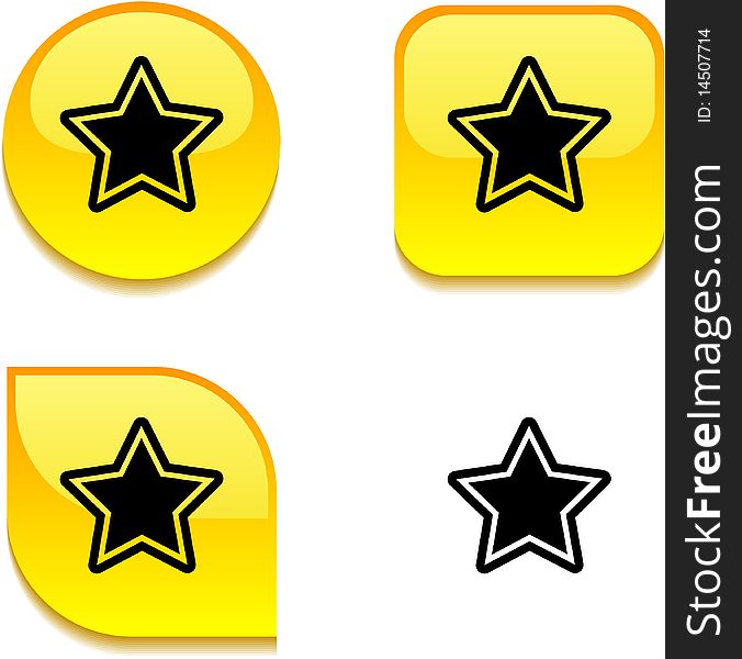 Star glossy vibrant web buttons. Star glossy vibrant web buttons.