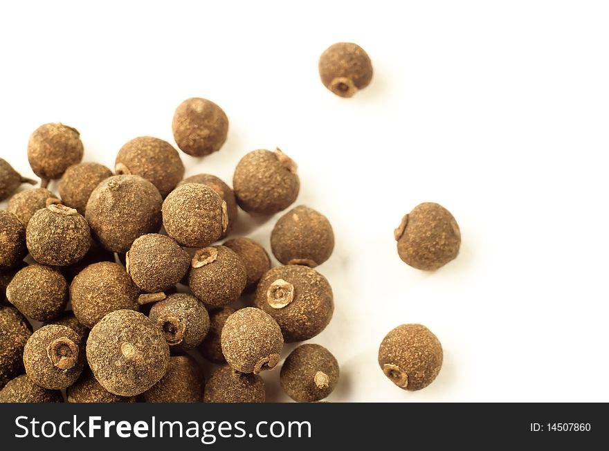 Aromatic pepper isolated on white background