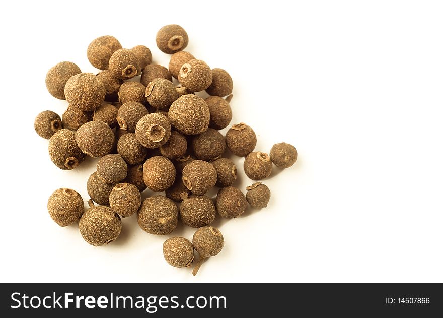 Aromatic pepper isolated on white background