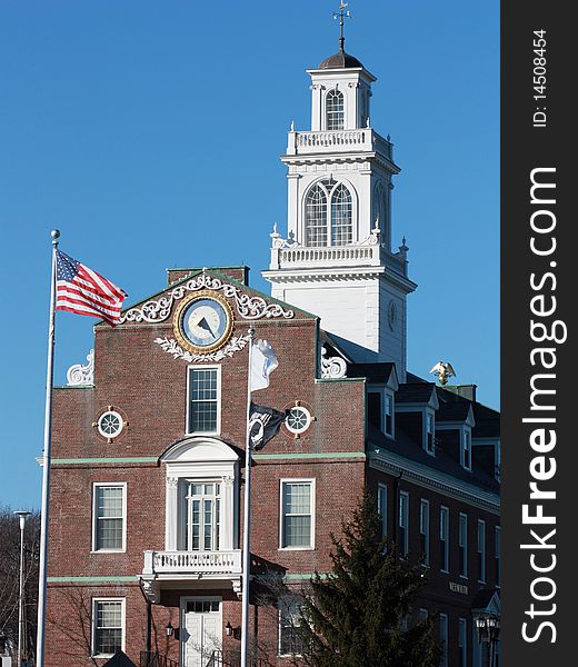 Town Hall, Weymouth Massachusetts, flag