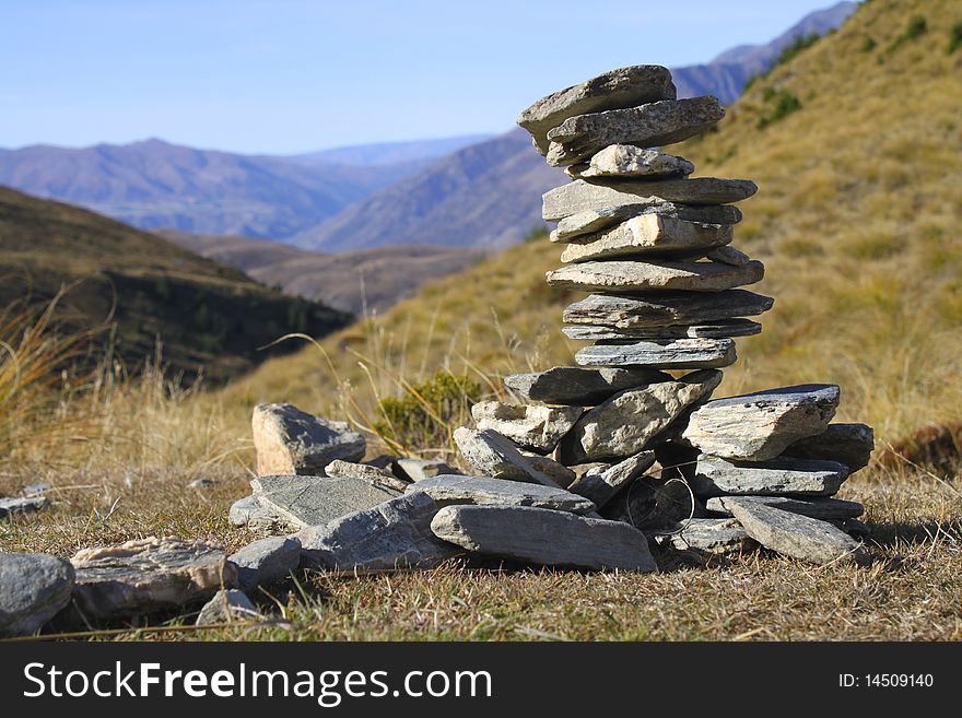 Pile of stones in the mountains. Pile of stones in the mountains