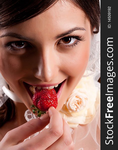 Young Bride With Strawberry