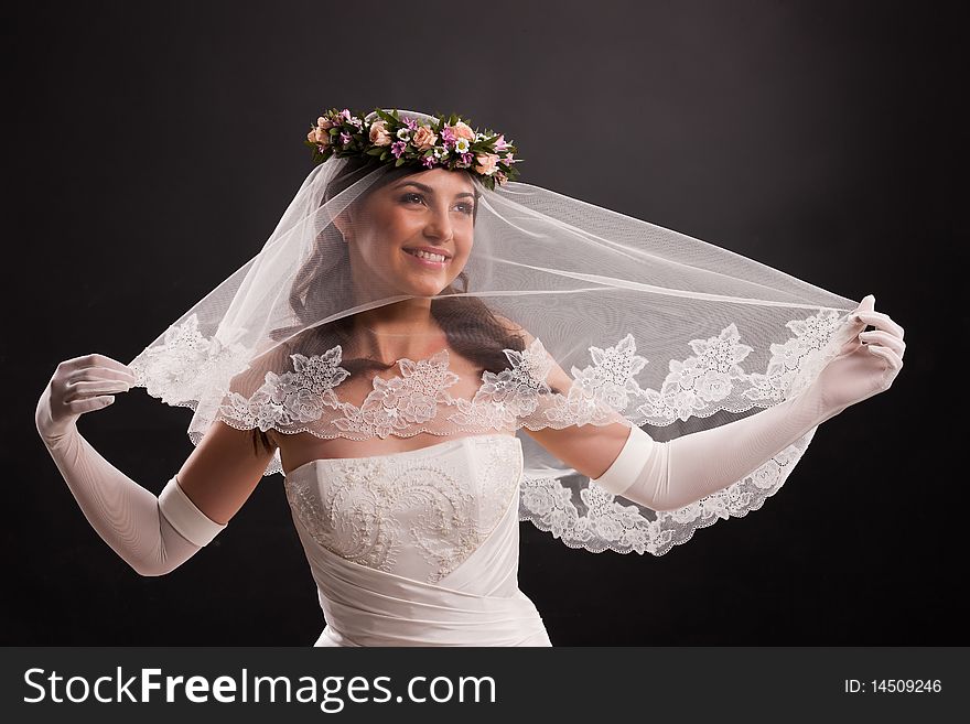Young woman with a flower garland. Young woman with a flower garland