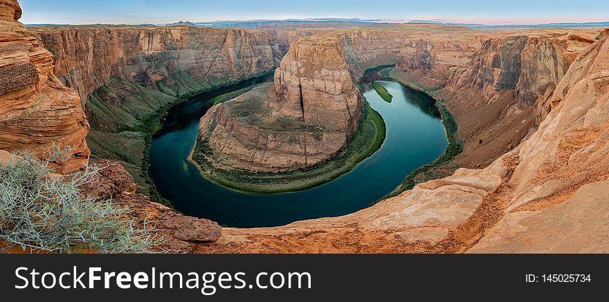 Horseshoe Bend Canyon and Colorado river in Page, Arizona, USA