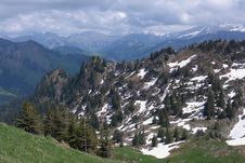 Summer Alpine Mountain Panorama Stock Photo Summer Alpine Mountain Panorama Stock Photo