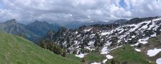 Summer Alpine Mountain Panorama Stock Images