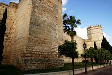 The Alcazar Moorish Fortress Wall, Jerez Stock Image The Alcazar Moorish Fortress Wall, Jerez Stock Image