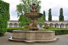 Tritons Fountain, Flower Garden,Kromeriz Stock Photos