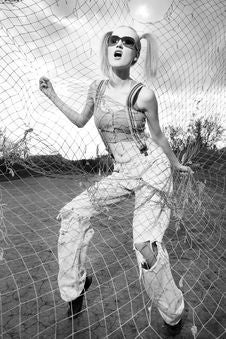 Fashion Model Standing Behind Net Webbing Stock Image Fashion Model Standing Behind Net Webbing Stock Image