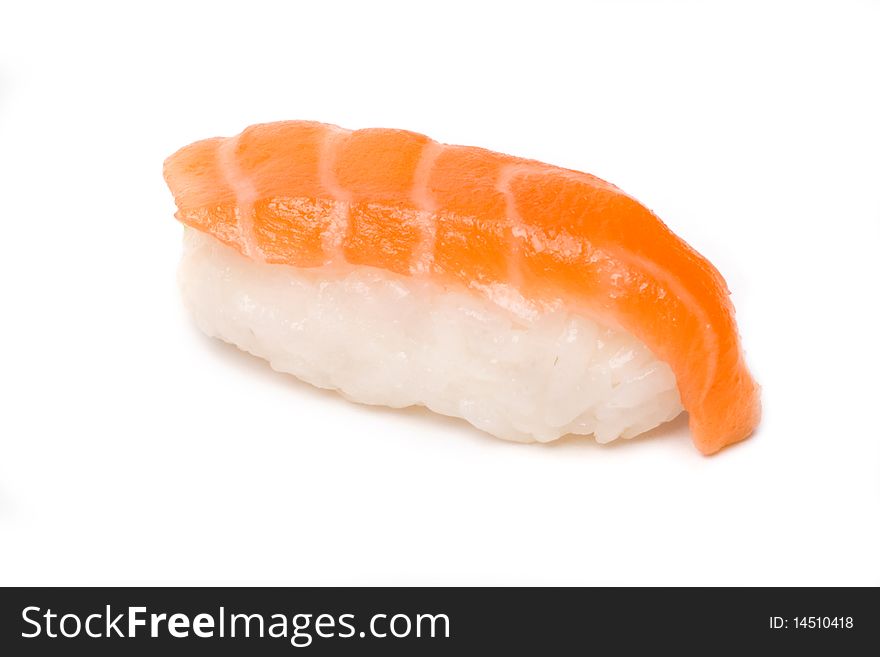 An image of a tasty piece of rice with salmon