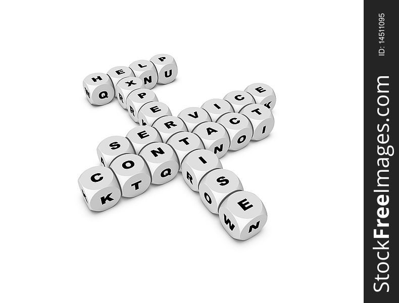 Help,service crossword  in white dice