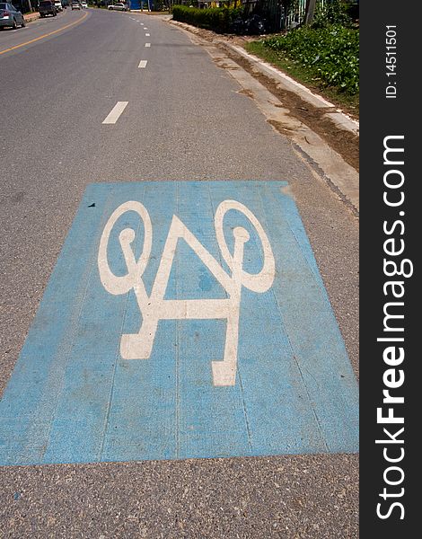 The bicycle lane for ride and travel