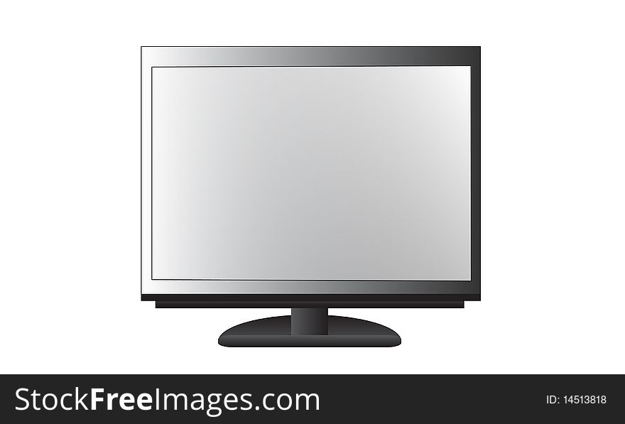 Realistic illustration of display isolated over white. Realistic illustration of display isolated over white