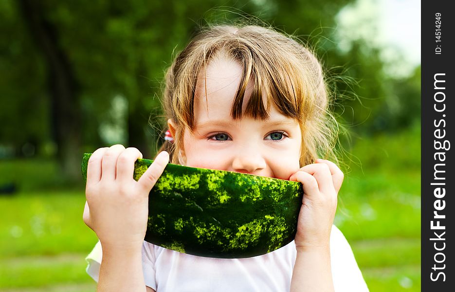 Girl Eating Watermelon