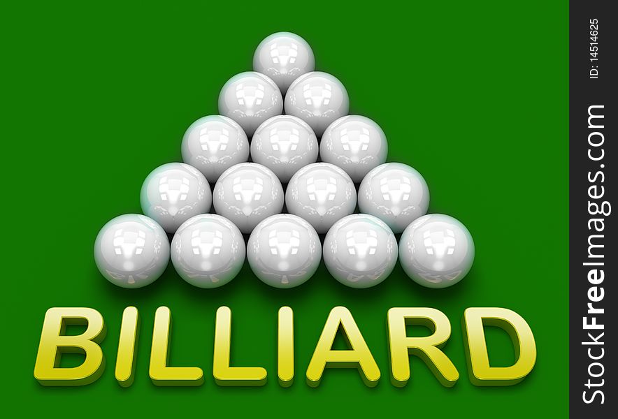 Billiard 3D concept. Russian pyramid. Billiard 3D concept. Russian pyramid