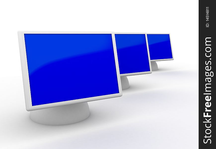 Illustration of computer monitors on a white background