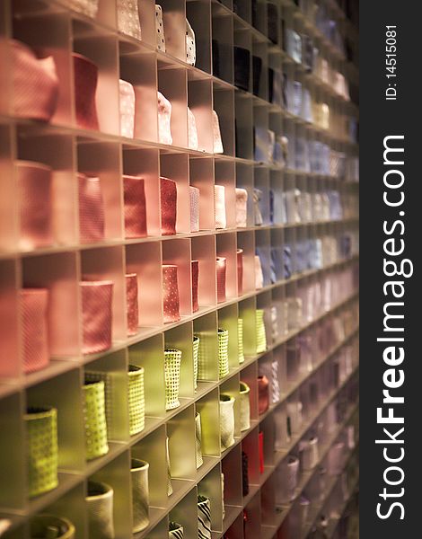 Colorful necktie shop. shopping concept