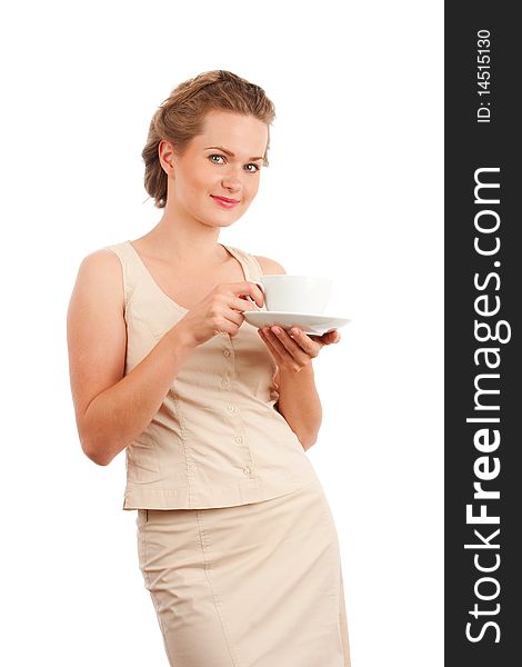 Girl with cup of tea/coffee