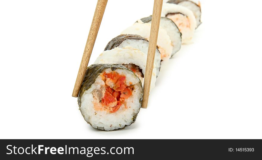 Meal japaneses, isolated sushi on white