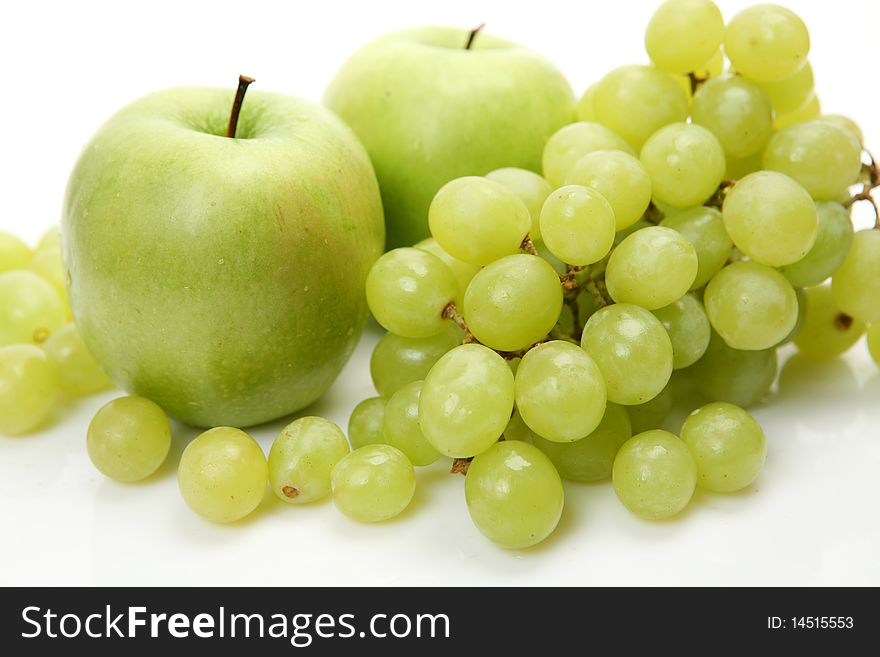 Fresh fruit on a white background