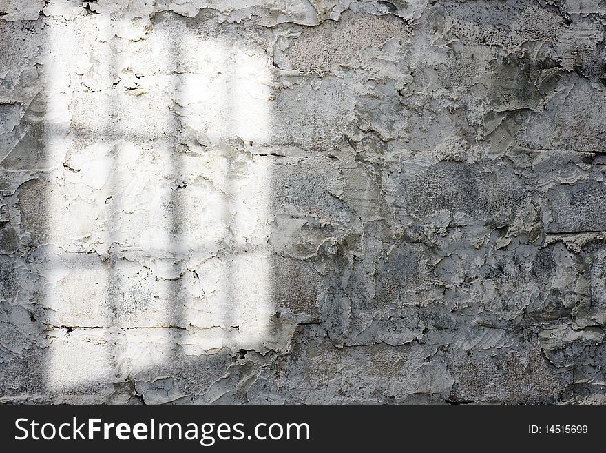 Sun light from window on brick wall. Sun light from window on brick wall