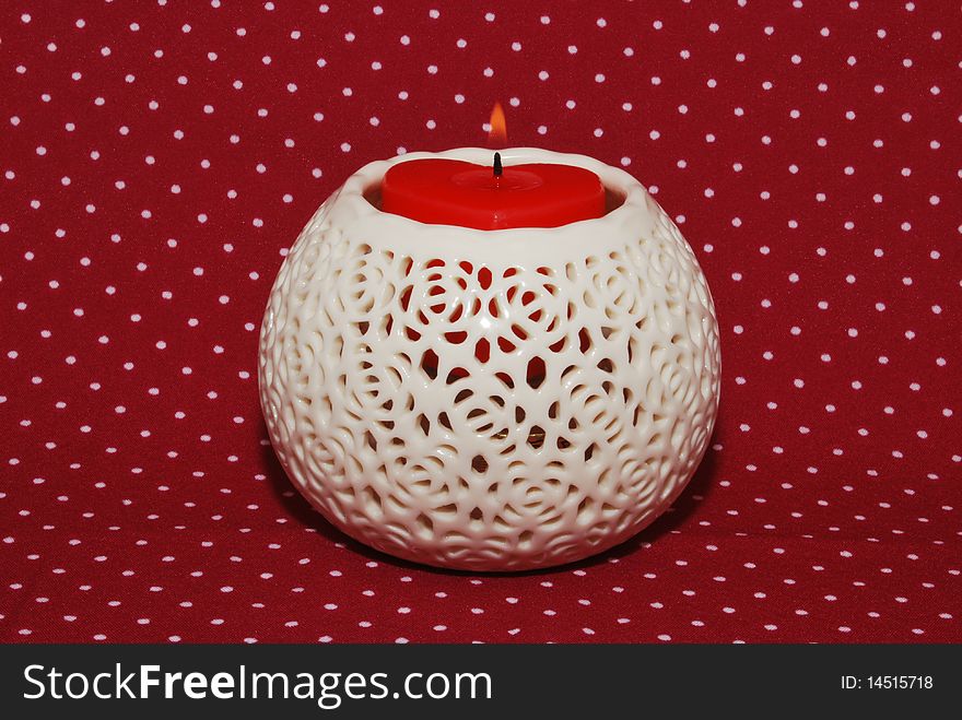 Openwork Candlestick With A Candle