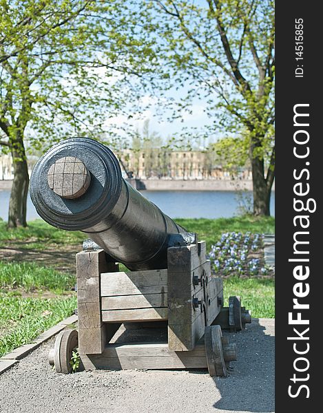 Old cannon  in Kronstadt,St-Petersburg,Russia