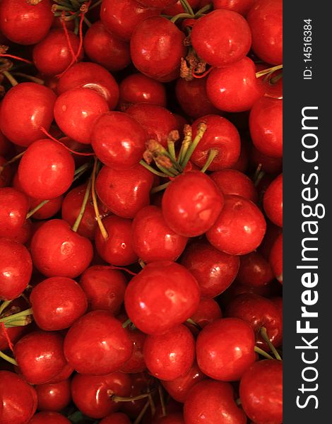 Fresh red cherry,isolated in the background