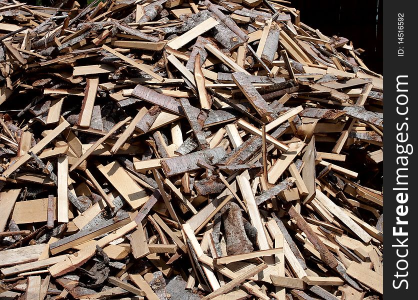 Stack of cut logs fire wood