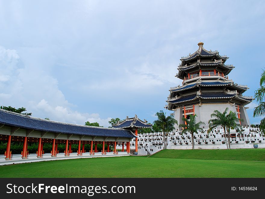 Nice chinese pagoda taken from chonburi thailand