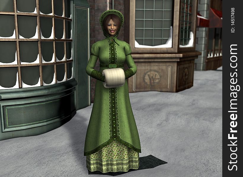 3D Render Victorian Christmas