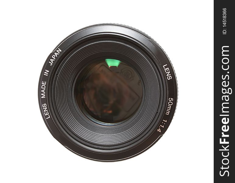 Lens on a white background is isolated from the camera. Lens on a white background is isolated from the camera.