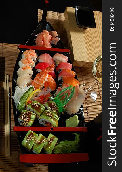 National Japanese cuisine from fresh seafood sushi