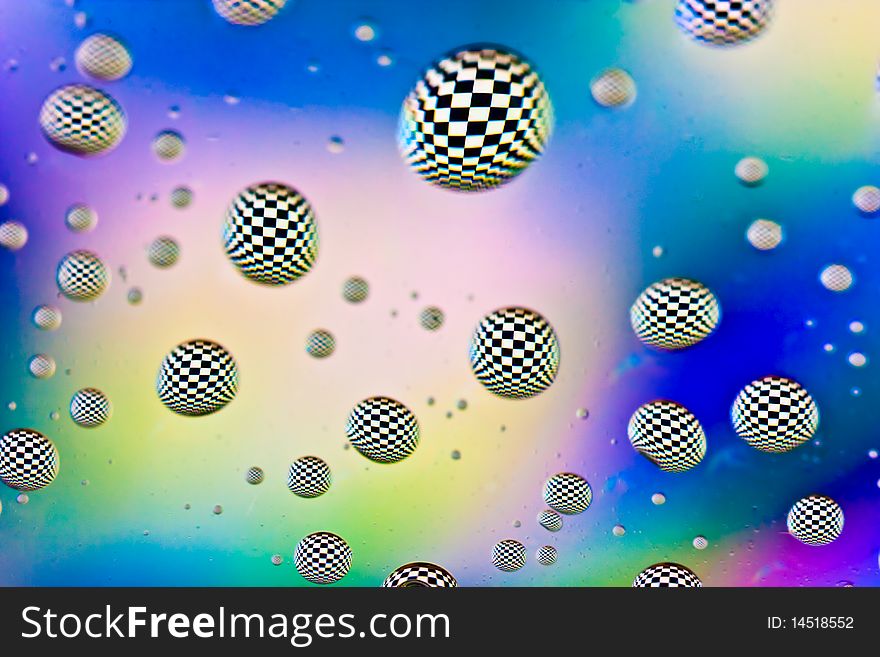 Colored background with a checkered drops