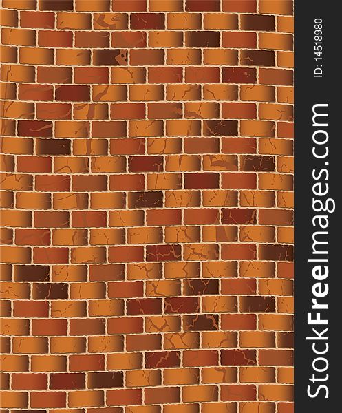 Grunge brown brick wall