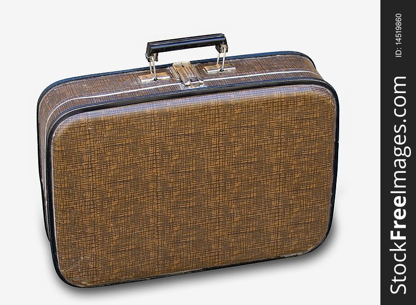 Old brown valise for journey. Old brown valise for journey