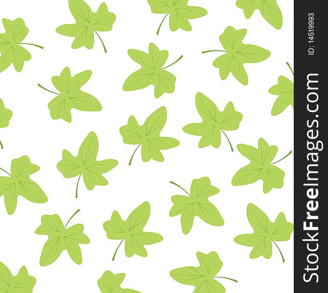 Seamless wallpaper with green leaves. Seamless wallpaper with green leaves