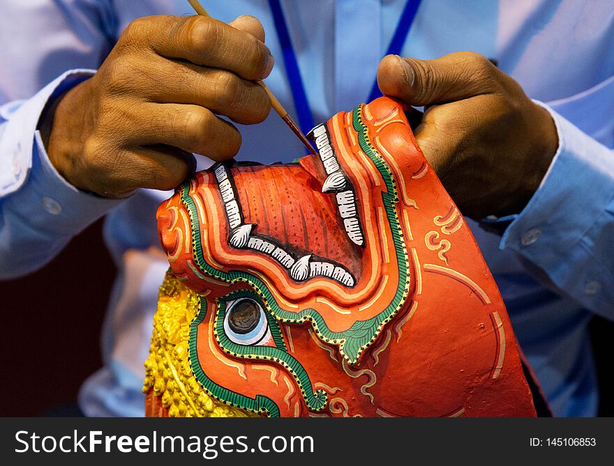 Hanuman Khon Mask, Hand Crafted Masks, Thai Khon Mask