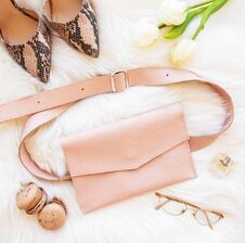 Pink Leather Bag Stock Image