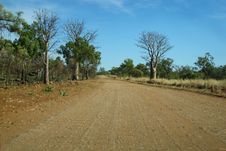 Outback Road & Blue Sky Stock Image