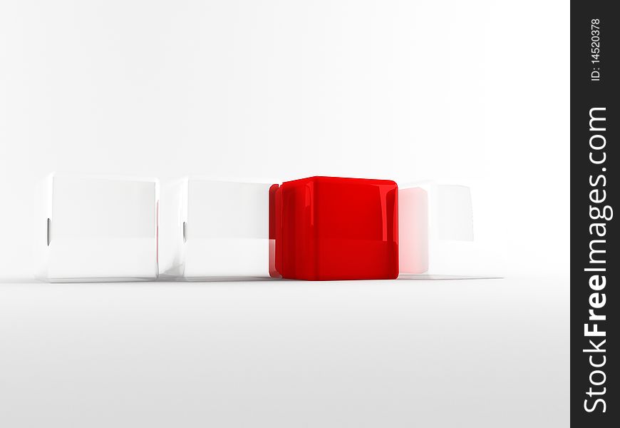 A 3d cube on a white background