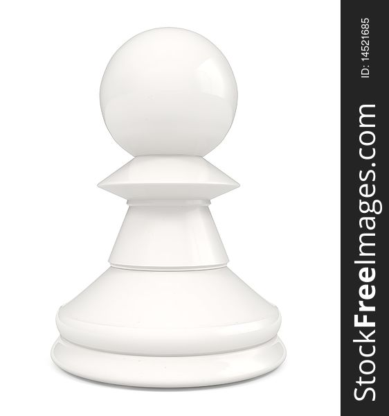 White pawn isolated - 3d illustration