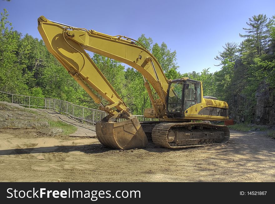 An excavator at a Digging site. An excavator at a Digging site