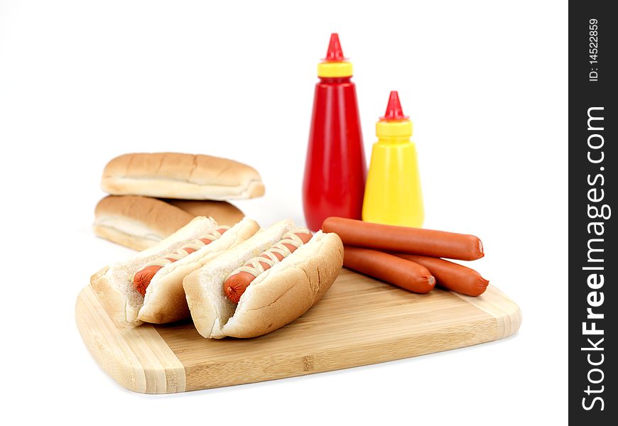 Frankfurt sausages isolated against a white background