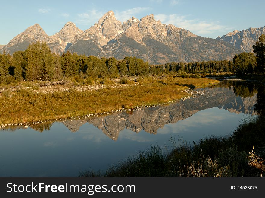 Grand Teton National Park in early morning light showcasing All Its Glory. Grand Teton National Park in early morning light showcasing All Its Glory