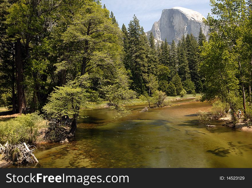 Half Dome in Yosemite National Park in California. Half Dome in Yosemite National Park in California