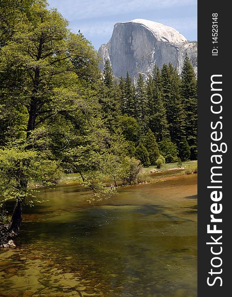 View of Half Dome in Yosemite National Park. View of Half Dome in Yosemite National Park