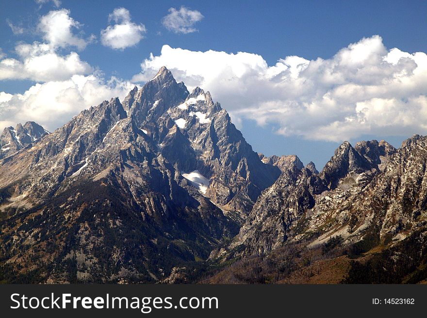 High Mountains of Grand Teton National Park in Wyoming