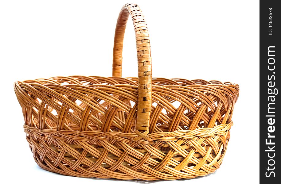 Wattled basket on a white background